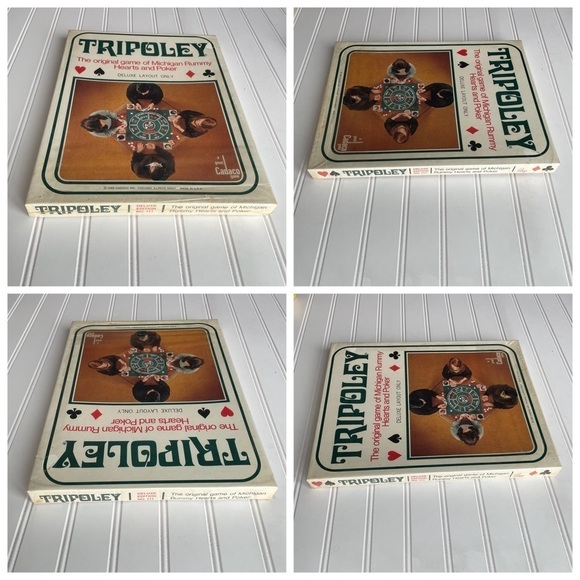 Tripoley Cadaco Board Game Rummy Hearts Poker Deluxe Layout No. 111 New 1969 - Picture 3 of 7